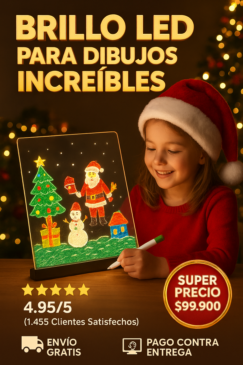 Tablero De Dibujo Acrilico Con Luz Led