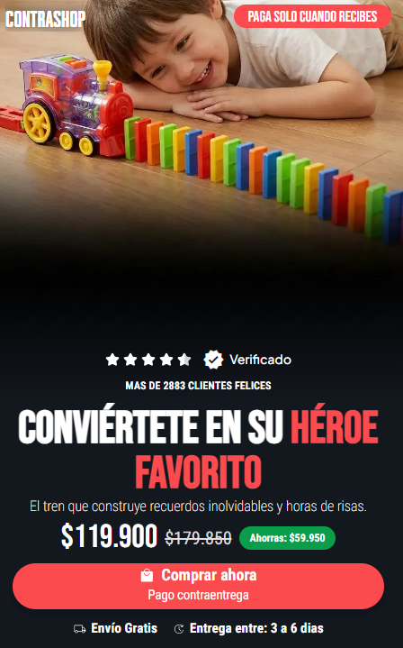 Tren dominó didáctico eléctrico